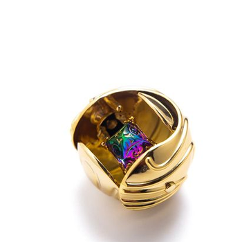 金色飞贼戒指盒 摆件 翅膀可动 分金色 复 飞贼球 支架 复活石戒指