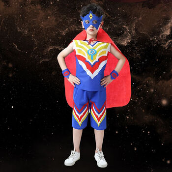 男童六一儿童环保服装男孩手工奥特曼衣服亲子装幼儿园创意走秀表演服
