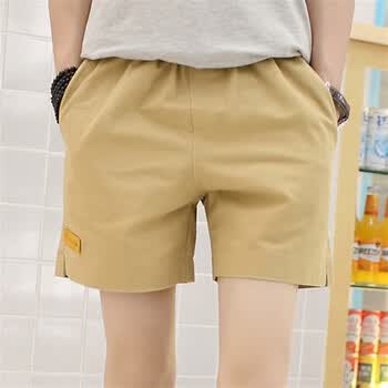 男士韩版修身三分裤 夏季沙滩裤时尚短裤 卡其色 4xl175斤-190斤