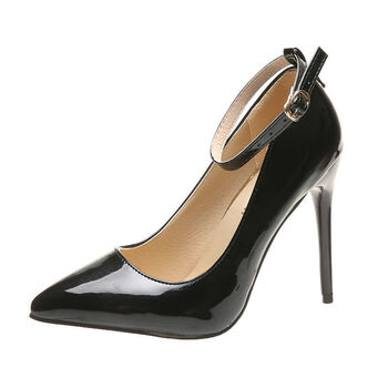 高跟鞋情趣性感大码细跟反串演出夜店空姐职业变装伪娘 黑色12厘米