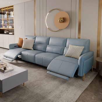 芝华仕(cheers) 头等舱真皮沙发客厅电动功能沙发小户型现代轻奢奶油