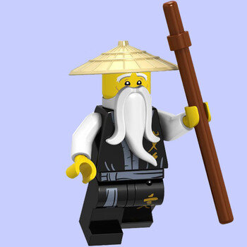 忍者e先生吴大师加满都复仇面具76043积木人仔玩具浅灰色a102吴大师