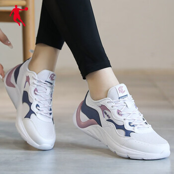 乔丹女鞋子运动鞋老爹鞋夏季休闲鞋女士网鞋训练鞋透气跑步鞋乔丹白