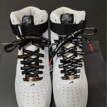 适配 1once空军一号af1金字 once金属扣鞋带 金字白字鸳鸯 送金属扣