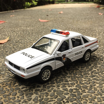 合金车模型仿真桑塔纳警车玩具汽车警察车特警人仔男孩110玩具车