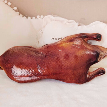 鸡腿抱枕仿真食物毛绒玩具恶搞猪蹄玩偶布娃娃 北京烤鸭(45*20厘米)