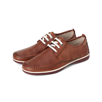 pikolinos派高雁22春季新品牛皮深口圆头平跟系带休闲男鞋ps221902砖