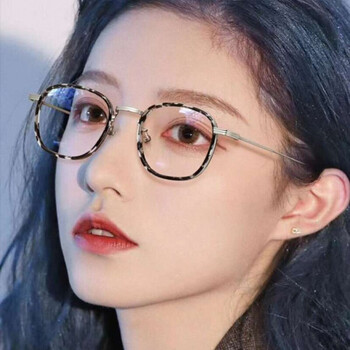 兰迪惟依 学生眼镜女款防蓝光辐射ins高颜值素颜平光眼镜配镜 银框