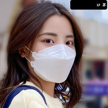 新品鱼嘴口罩韩版鱼嘴型立体成人男女通用口罩 白色 含熔喷布 30片