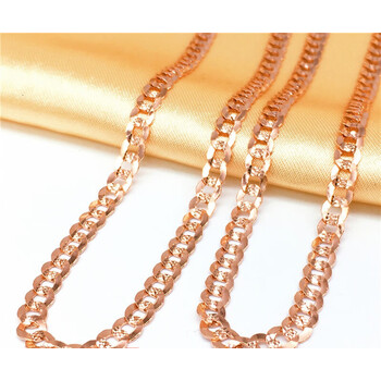 周庆祥俄罗斯紫金男士项链粗款14k玫瑰金个性时尚豪华男女大气老板链