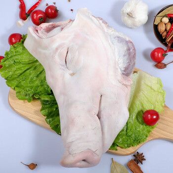 八佰碗猪头劈半生猪头肉新鲜批发冷冻半只猪头不带耳半个猪头无耳28斤