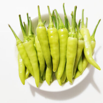 现摘白米椒新鲜辣椒特辣朝天椒泡椒鸡爪泡椒小个白辣椒泡酸野山椒净重