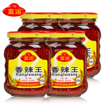 湖北富运香辣王238g瓶装油辣子自制红油辣椒酱凉拌麻辣串火锅调味香辣