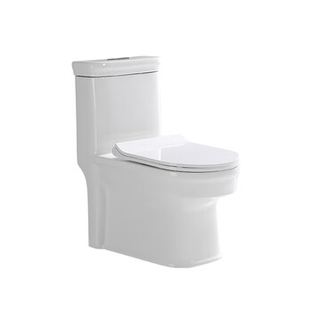 奥杰华 翻板直冲式马桶家用新型卫生间坐便器直排抽水直落式防堵防臭