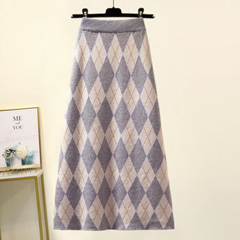 【特价捡漏】恒源祥网红同款秋冬季连衣裙套装裙子秋冬装套装2021新款潮女装百搭毛衣显瘦半身 红色毛衣+灰色半身裙 【两】 M 【建议80-100斤】