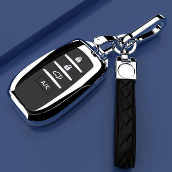 适用2021款丰田威兰达新能源钥匙套全包款壳子专用装饰配件 银色【单