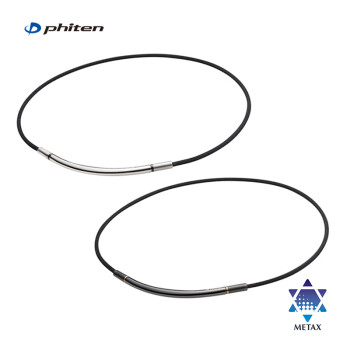 法藤（Phiten）日本进口METAX圆弧钛项环休闲时尚男女款项圈 运动颈椎 颈链颈圈 黑色 50cm