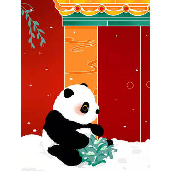 纸浆画中国风超可爱大熊猫彩色手工diy纸浆画材料包送老外四川特色