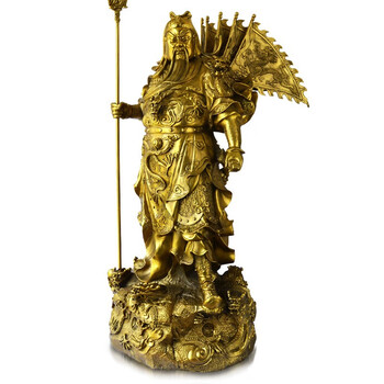 纯铜武财神关公像摆件五岳关公关云长供奉家用客厅神像九龙关公佛像