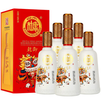 白水杜康500ml52度浓香型白酒整箱送礼盒装纯粮食酒53度乾御迎福6瓶