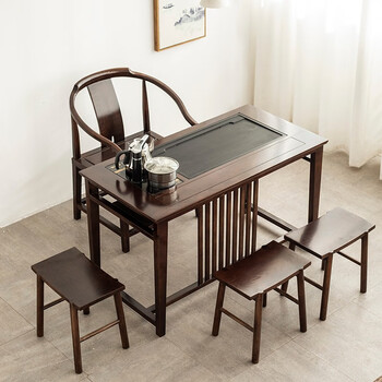 白蜡木茶桌椅组合中式客厅家用办公室功夫实木茶台简约现代阳台喝茶