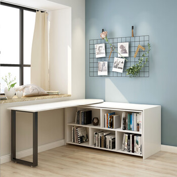 珩居隐形床旋转书桌书柜折叠床柜一体多功能隐形家用成人单人双人床