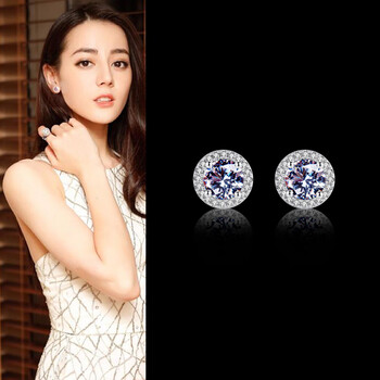 铭闽明星同款莫桑石耳钉女围钻锆石男士单只钻石耳环气质主钻1克拉单