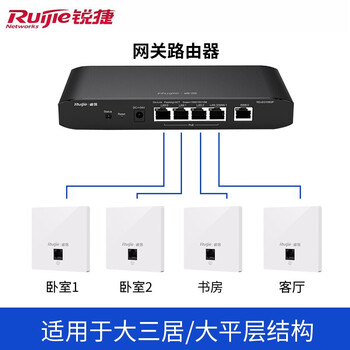 锐捷睿易wifi6千兆无线ap面板86型智能组网全屋网络覆盖poe路由ac5口