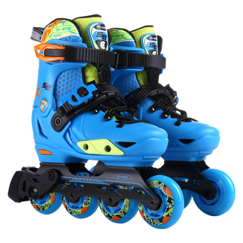 瑞士micro溜冰鞋se儿童平花鞋专业轮滑鞋初学者直排轮旱冰鞋 蓝色单鞋