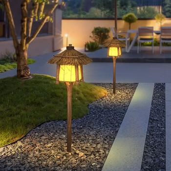 阅达新中式草坪灯古典花园别墅插地灯民宿庭院灯仿竹户外防水草地灯