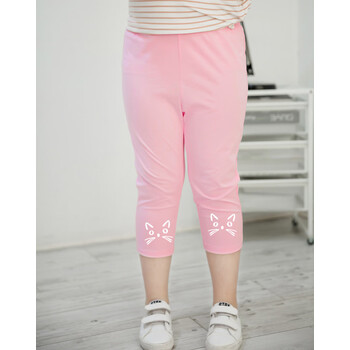 胖女童纯棉七分裤夏装大童加肥洋气短裤胖女孩大码薄款夏季打底裤肥胖