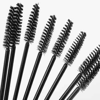 50支睫毛刷嫁接睫毛梳理睫毛梳袋装50只独立包装睫毛小梳子假睫毛黑色