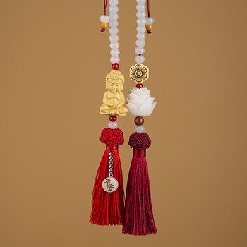 虔匠汽车挂件保平安符车载车内吊饰后视镜吊坠摆件出入平安挂饰 鸿运当头【小佛款】
