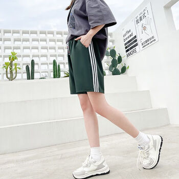 热风麦refengmai女短裤女五分速干外穿高腰休闲裤韩版宽松百搭裤学院