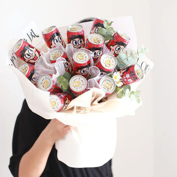 旺仔礼盒网红创意零食成品花束牛奶男友女友鲜花速递同城配送 15罐