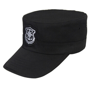 保安帽子黑色加硬55码65码加大码可调节特小特大码带内网黑色保安训练