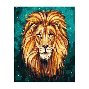 狮子周边创意手绘填色画礼物现代客厅装饰画217930x40cm画板颜料画笔