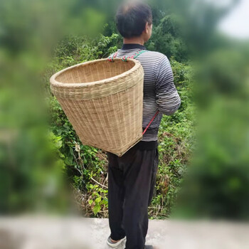 2022新款装茶叶的背篓竹背篓精编手工竹编家用四川背篼买菜竹筐成人