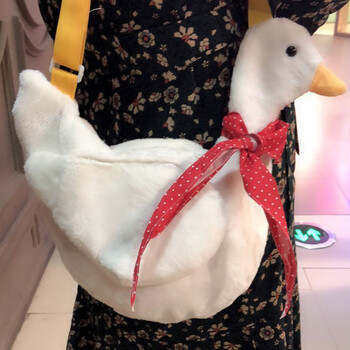 新品软妹鸭子包大白鹅包卡通日系可爱芝麻街包包二次元冲鸭斜挎包爽哥