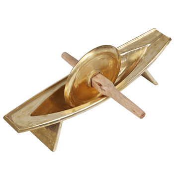 采药师全黄铜药船中药碾子药碾槽铜研船铜船药捻子碾药船磨粉机小号全