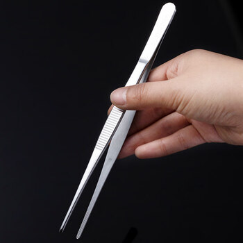 加厚镊子304不锈钢水草鱼缸取物夹子工业用长捏子工具大聂子304不锈钢