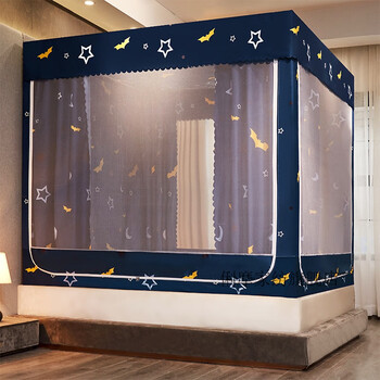 蚊帐床帘一体式床帘一体式大学生蚊帐遮光蚊帐床幔1全封闭拉链一体式
