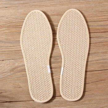 亚麻鞋垫男吸汗防臭女软底舒适透气手工棉麻除臭全纯布鞋垫夏季 亚麻
