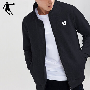 乔丹外套男士夹克2022新款针织上衣潮流外套国潮拉链上衣时尚logo运动