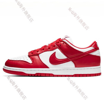 耐克nikenikedunklowspuniversityred低帮板鞋白红cu1727100