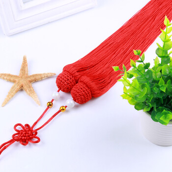 中国结流苏穗子灯笼吊穗汉服装饰柔顺垂直剑穗长穗挂饰品 b款大红穗长