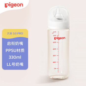 贝亲（Pigeon）PPSU宽口径自然实感防胀气奶瓶330ml LL号奶嘴 9个月+ AA194