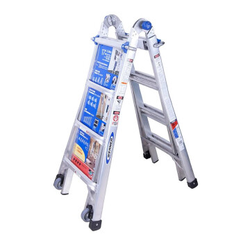 稳耐梯子铝合金人字梯1.6米-2.8米多功能折叠伸缩梯直梯3.3米-5.7米 MTC-22CN