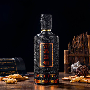 凯盈定制五粮白酒瓶全套包装空酒瓶子一斤装玻璃空瓶品鉴纯粮 黑色vip