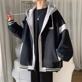 卫衣男2022春季新款外套男连帽潮牌ins男生卫衣设计感帅气衣服宽松